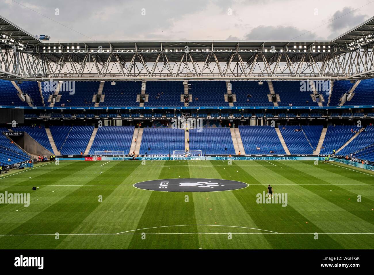 1 settembre 2019; RCDE Stadium, Barcellona, Spagna; La Liga calcio, RCD Espanyol versus Granada; vista generale del RCD Stadium prima La Liga match contro la Granada - solo uso editoriale. Foto Stock