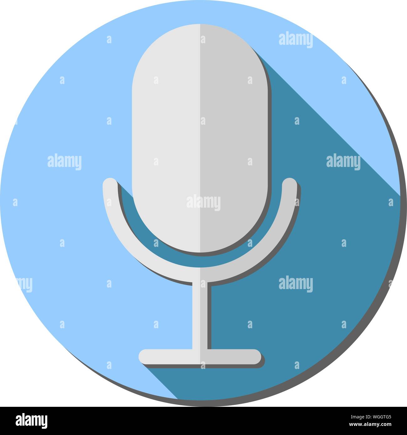 Semplice registrazione round icona a forma di microfono o simbolo illustrazione vettoriale Illustrazione Vettoriale