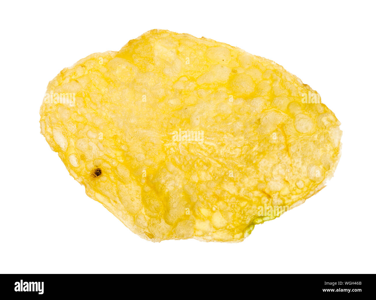 Singolo chip di patata isolati su sfondo bianco Foto Stock