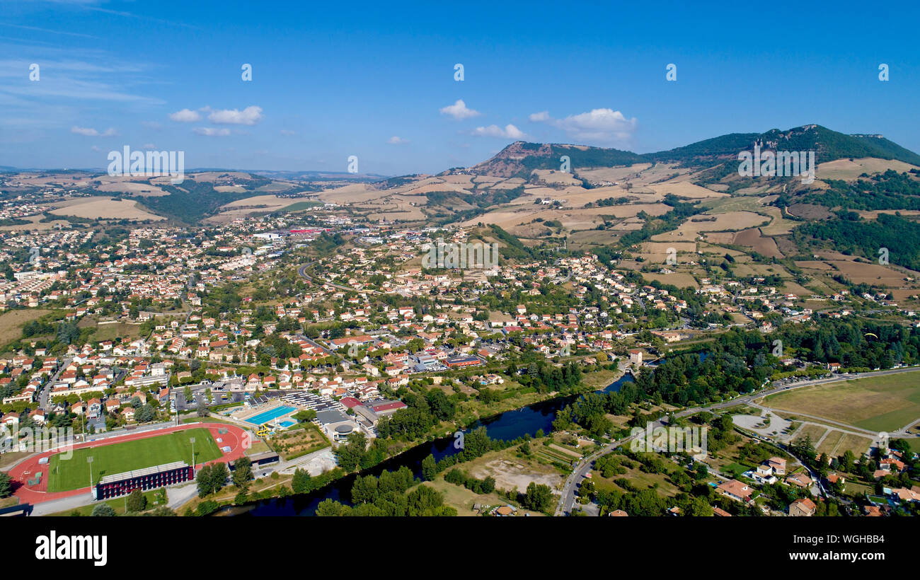 Vista aerea di Millau e Gorges du Tarn Foto Stock