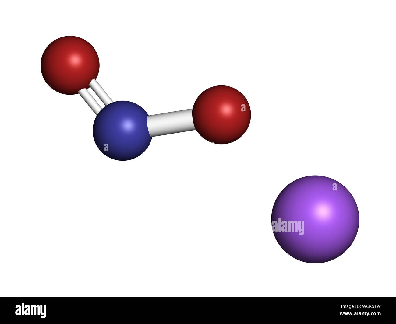 Il nitrito di sodio, struttura chimica. Utilizzato come farmaco, additivo  alimentare (E250), ecc. Il rendering 3D. Gli atomi sono rappresentati come  sfere con colore convenzionale co Foto stock - Alamy