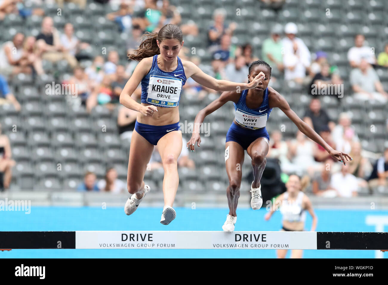 Berlino, Germania 01. Settembre 2019: ISTAF - Atletica - 2019 v.li. La Gesa Felicitas Krause (GER/Capodanno eseguire Treviri), Winfred Mutile Yavi (BRN) | Foto Stock