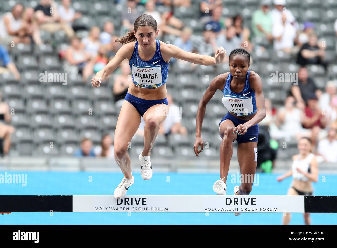 Berlino, Germania 01. Settembre 2019: ISTAF - Atletica - 2019 v.li. La Gesa Felicitas Krause (GER/Capodanno eseguire Treviri), Winfred Mutile Yavi (BRN) | Foto Stock