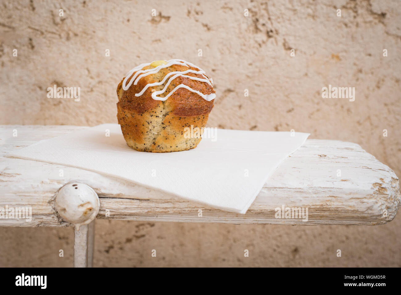 Muffin latte e pausa pranzo Foto Stock