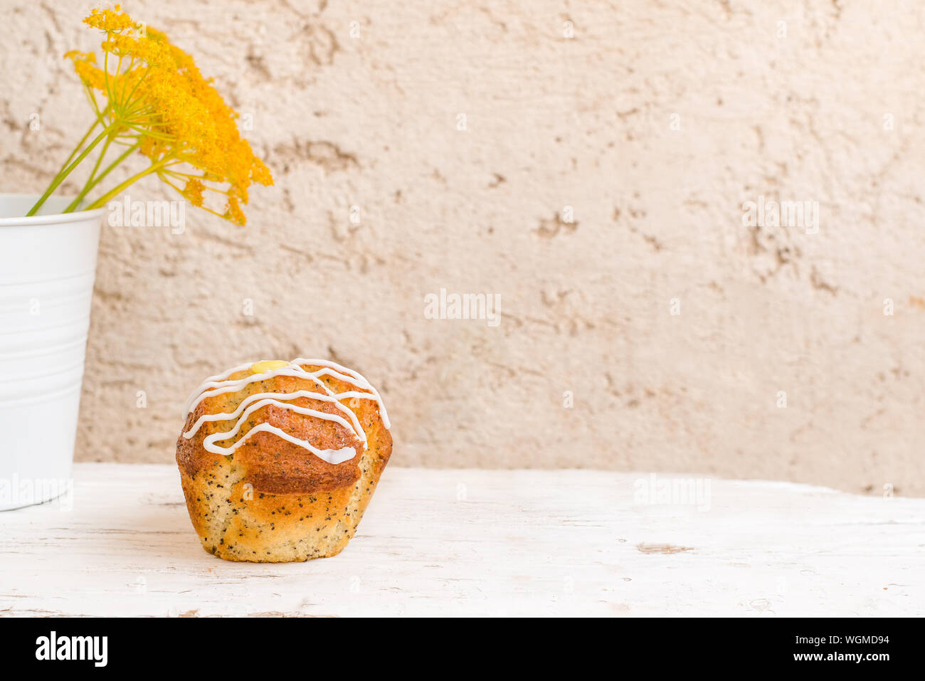 Muffin latte e pausa pranzo Foto Stock