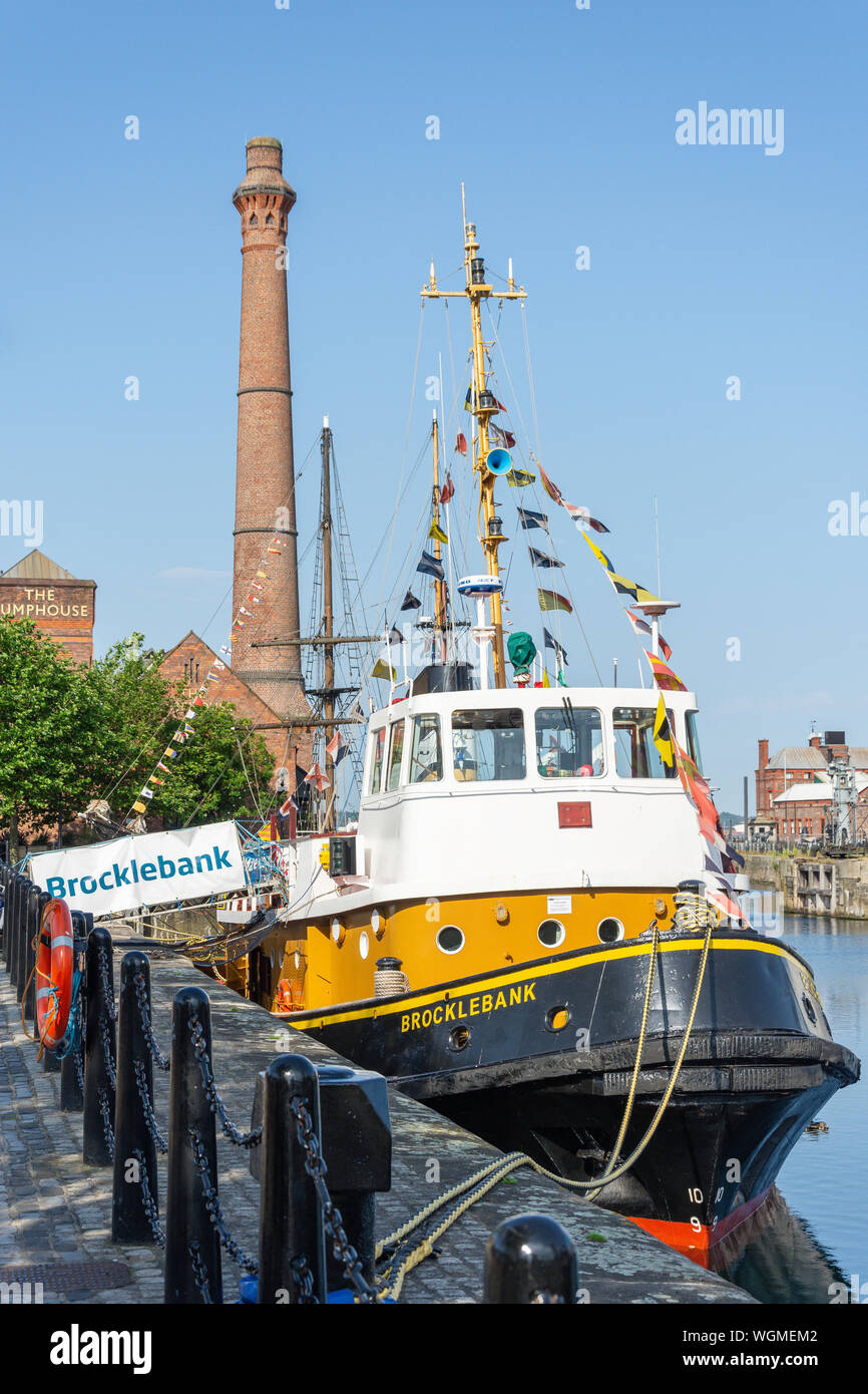 Brocklebank Tug Boat Museum, Canning Dock Liverpool Waterfront, Liverpool, Merseyside England, Regno Unito Foto Stock