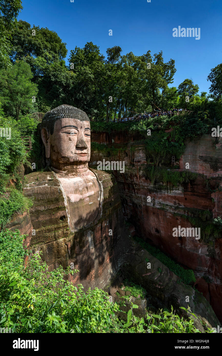 Il gigante Buddha di Leshan vicino a Chengdu, Cina Foto Stock