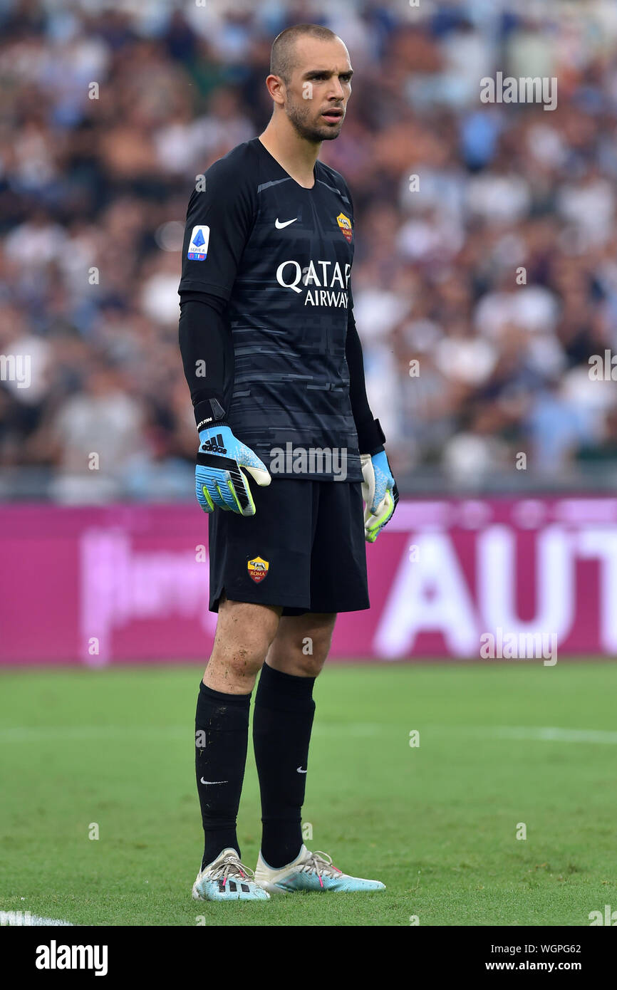 Roma, Italia. 02Sep, 2019. Campionato di Serie A Match SS Lazio vs AS Roma.ROMA Stadio Olimpico Settembre 01th, 2019 nella foto Pau Lopez Credit: Indipendente Agenzia fotografica/Alamy Live News Foto Stock