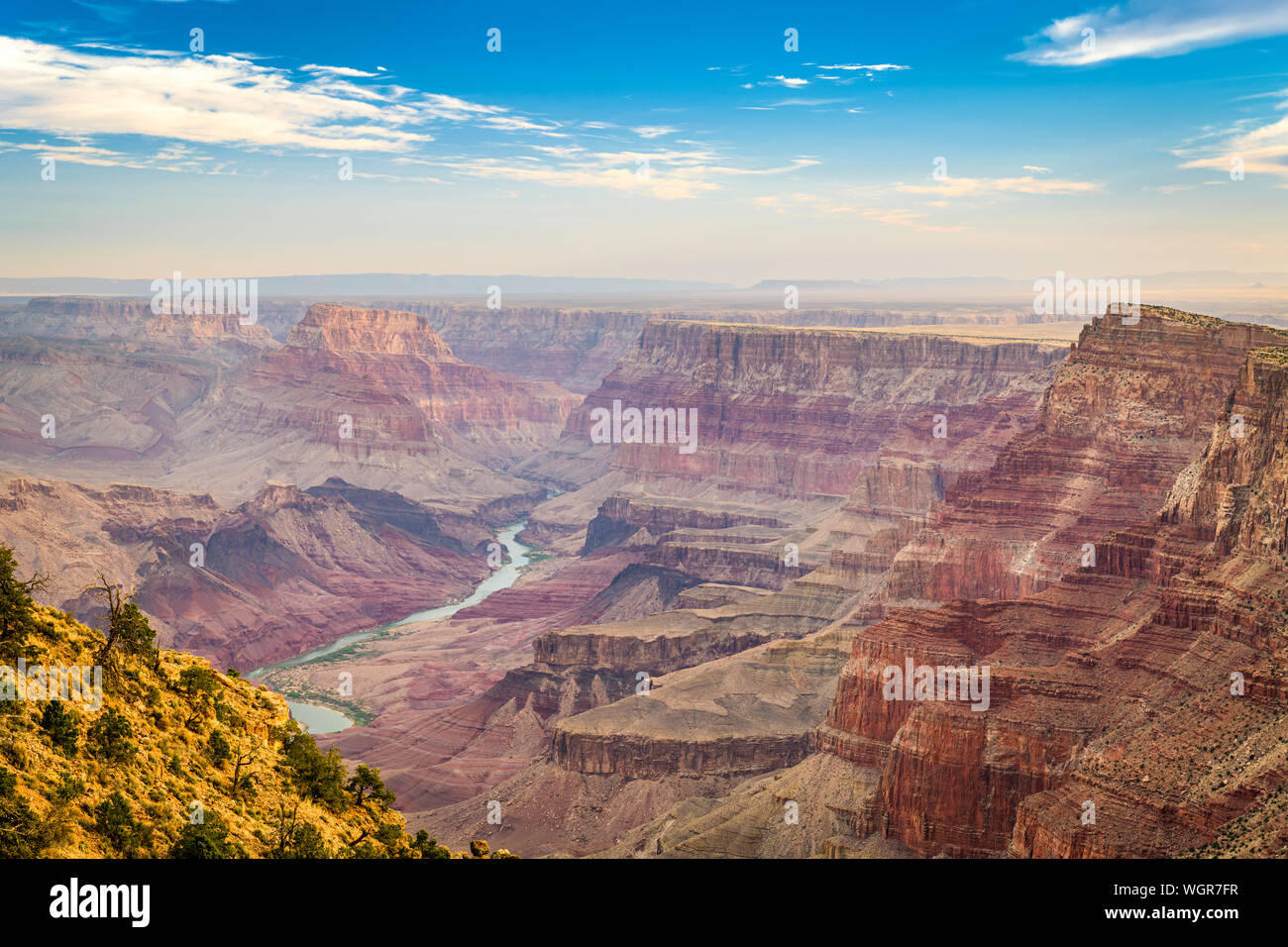 Il Grand Canyon, Arizona, Stati Uniti d'America con il Fiume Colorado in seguito. Foto Stock