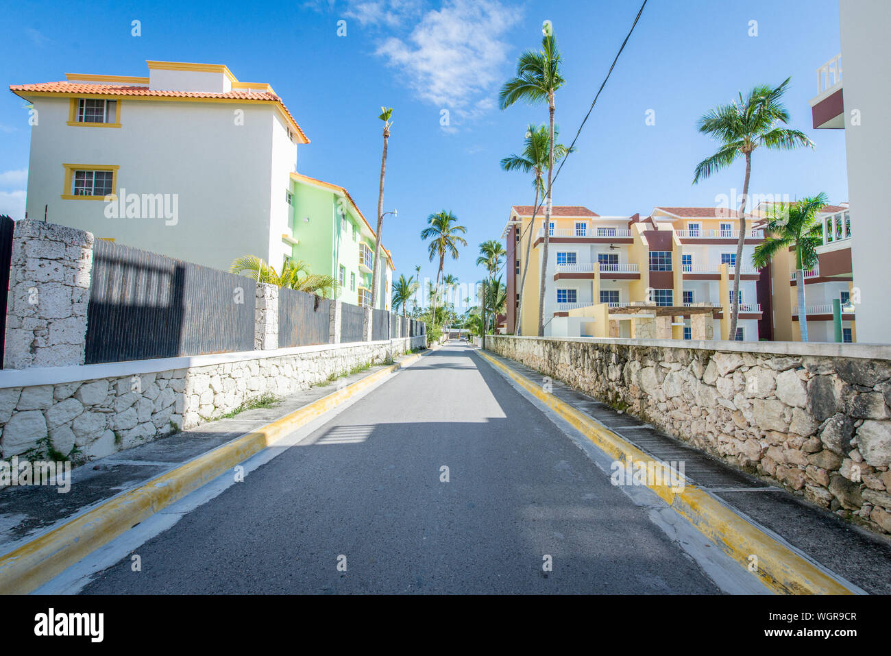 Paradiso di Vacanza Sun Beach, sabbia e bella vista in Punta Cana Repubblica Dominicana Foto Stock