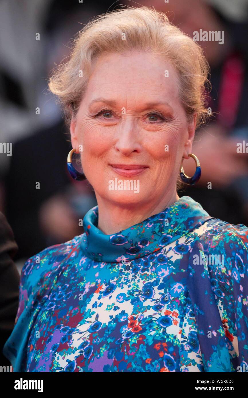 Venezia, Italia. Il 1° settembre 2019. Meryl Streep assiste la premiere di 'La lavanderia a gettoni' durante il 76° Festival del Cinema di Venezia al Palazzo del Cinema al Lido di Venezia, Italia, il 01 settembre 2019. | Utilizzo di credito in tutto il mondo: dpa picture alliance/Alamy Live News Foto Stock