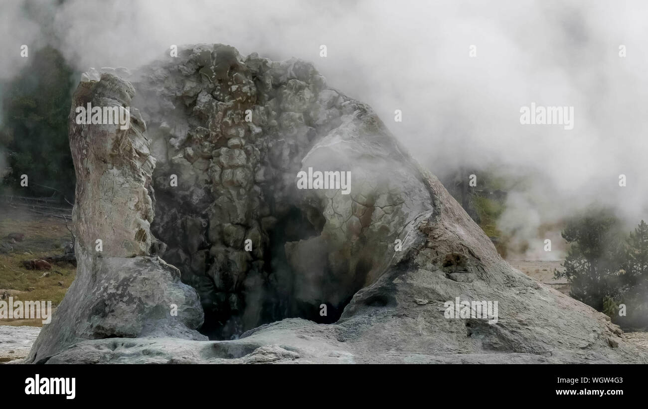 Close up giant geyser di Yellowstone Foto Stock