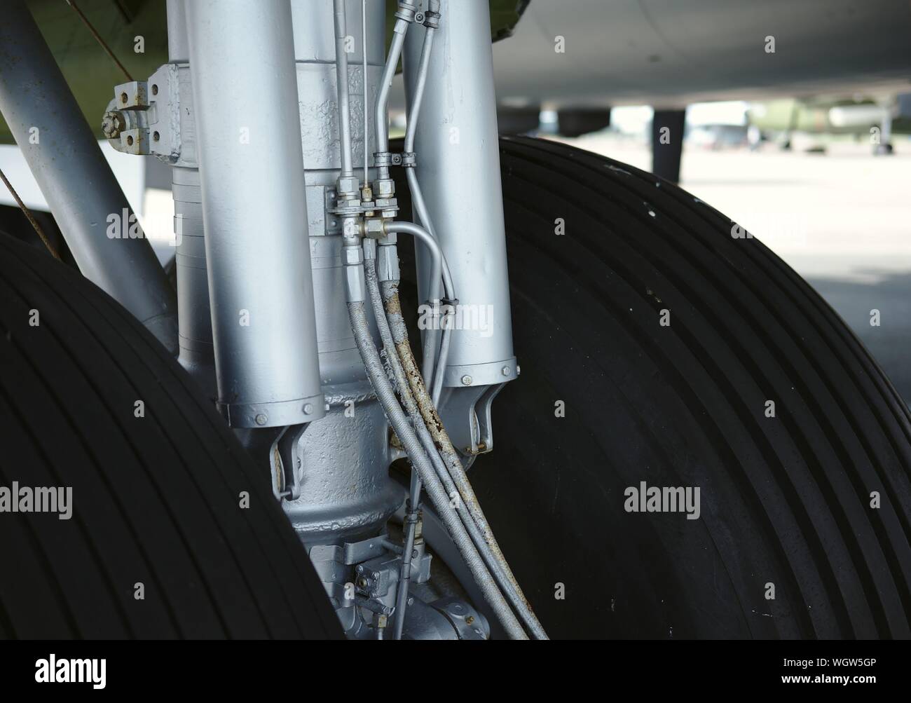 Carrello di atterraggio. Comando Airlift Museum, Dover AFB, Dover, Delaware Foto Stock