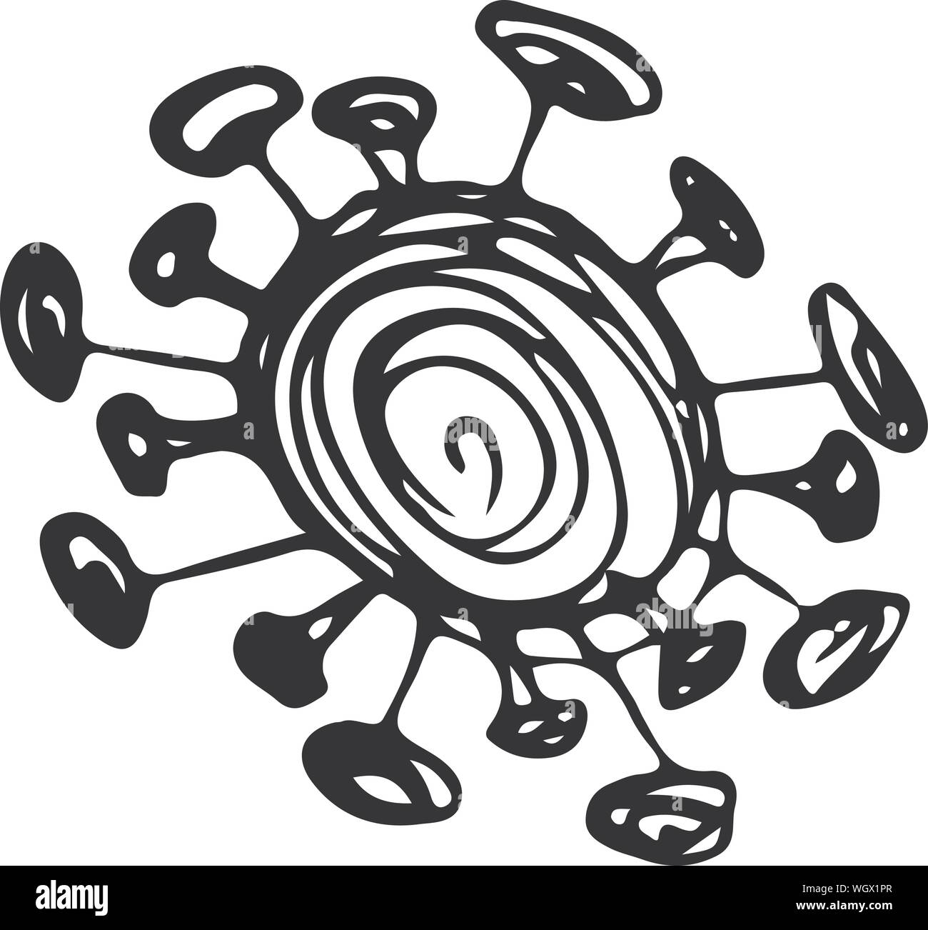 Profilo di microbi icona vettore. Isolato nero semplice elemento linea illustrazione da un concetto medico. Vettoriale modificabile microbo corsa. Icona di virus. Mano Illustrazione Vettoriale