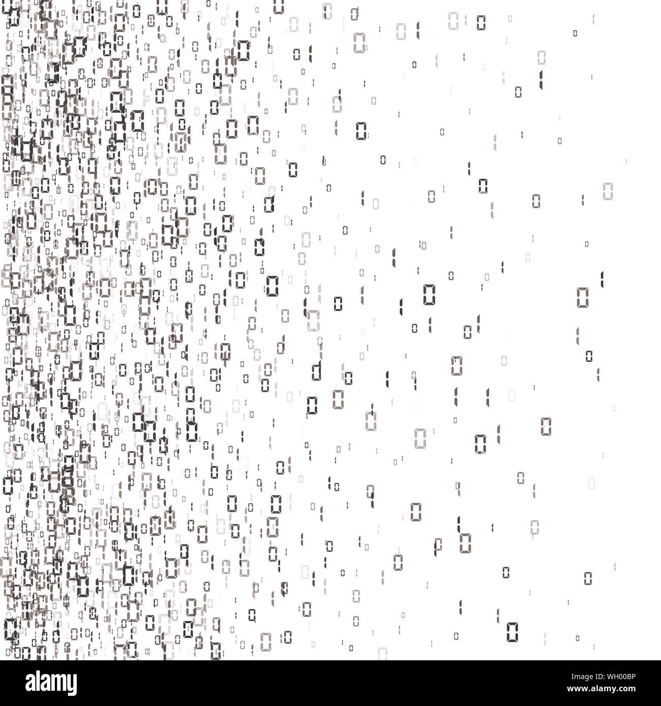 Un flusso continuo di dati digitali di codifica. Casuale di numeri binari. Sfondo di matrice. Illustrazione Vettoriale Illustrazione Vettoriale
