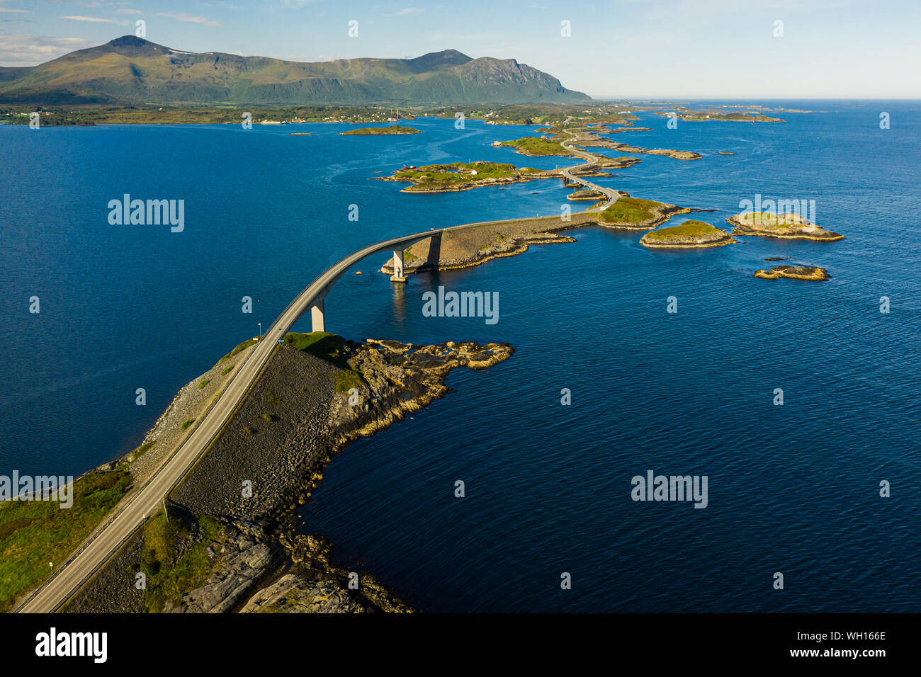 Fotografie aeree della Atlantic Road in Norvegia Foto Stock