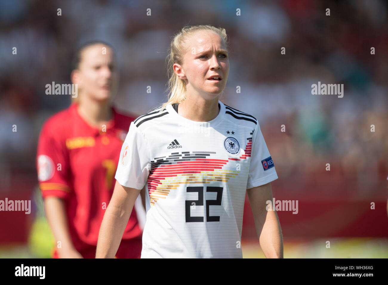 Kassel, Deutschland. 31 Agosto, 2019. Turid KNAAK (D), mezza figura, mezza figura, Soccer Laender corrispondono, donne, Euro Qualifica, Germania (GER) - Montenegro (MNE) 10: 0, su 31.08.2019 a Kassel/Germania. € | Utilizzo di credito in tutto il mondo: dpa/Alamy Live News Foto Stock