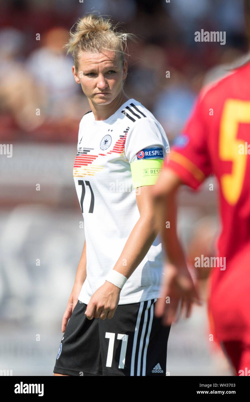 Kassel, Deutschland. 31 Agosto, 2019. Alexandra POPP (D), mezza figura, mezza figura, verticale, Soccer Laenderspiel, donne, Euro Qualifica, Germania (GER) - Montenegro (MNE) 10: 0, su 31.08.2019 a Kassel/Germania. € | Utilizzo di credito in tutto il mondo: dpa/Alamy Live News Foto Stock