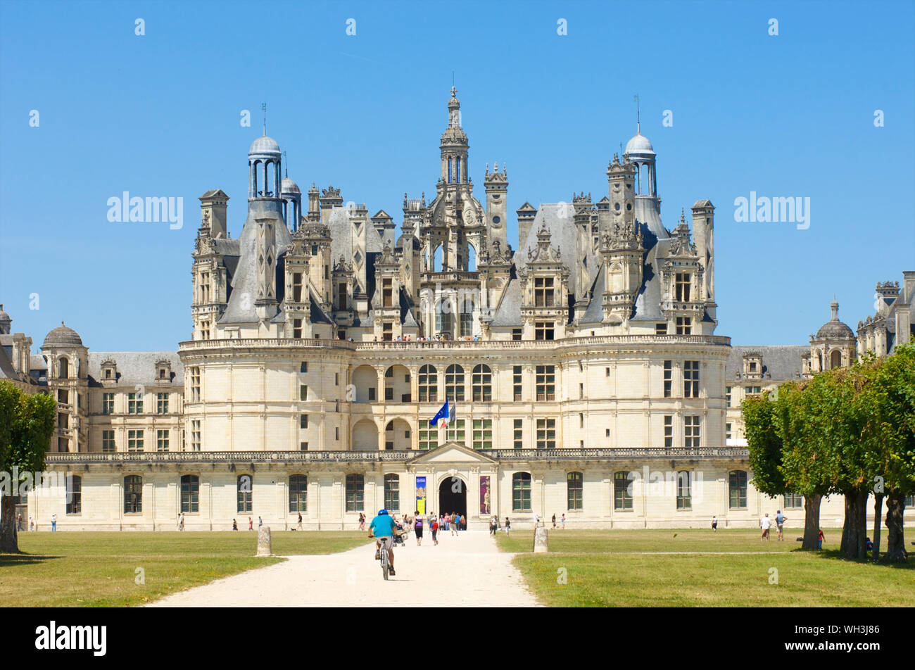 Castello di Chambord a Blois nella Valle della Loira, Francia Foto Stock
