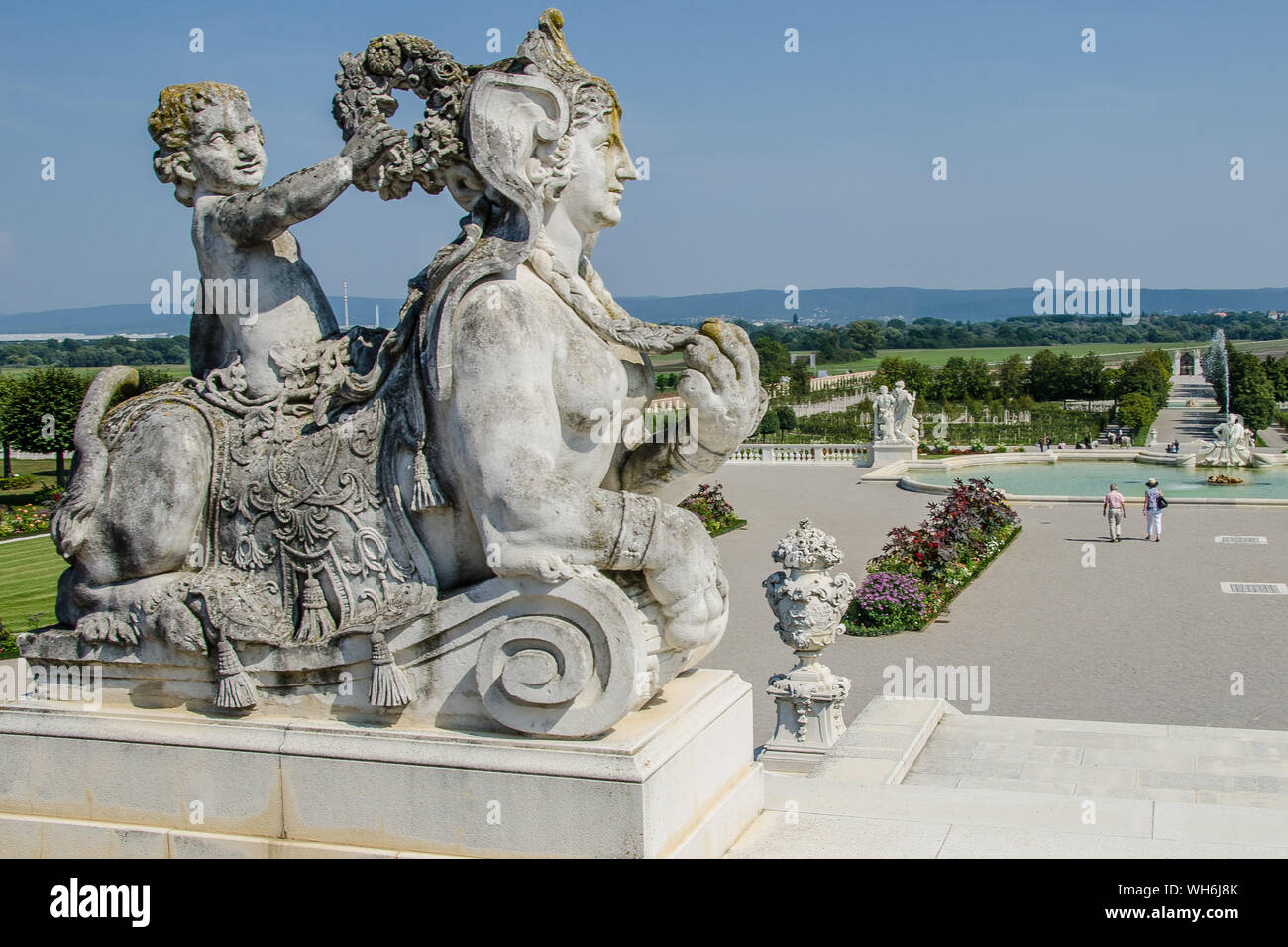 Immergetevi nel mondo affascinante del Barocco. Lascia che la bellezza del Principe Eugenio's Country Estate Schloss Hof opera la sua magia speciale! Foto Stock