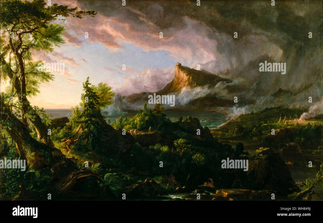 Thomas Cole, il corso dell'Impero, il selvaggio stato, la pittura di paesaggio, 1834 Foto Stock