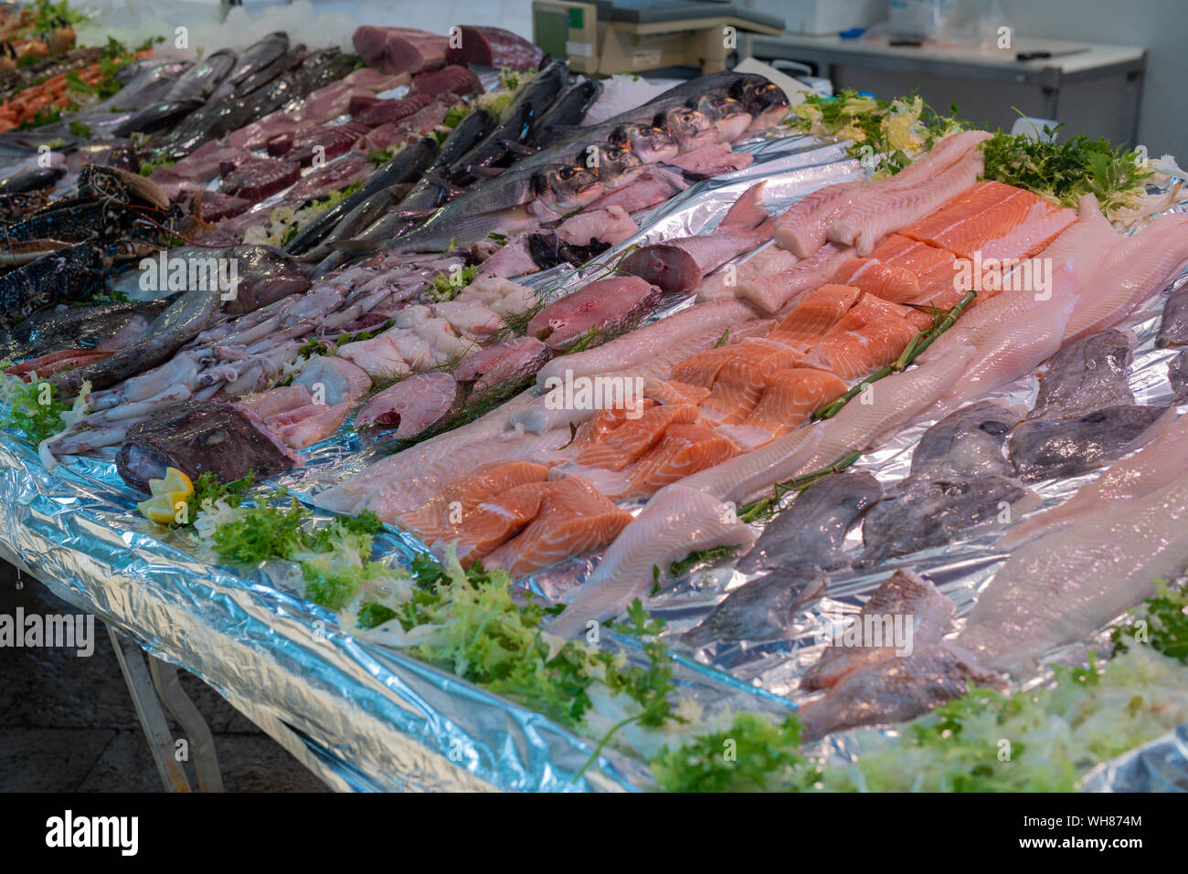 Mercato di Fish Street ad Aix-en-Provence Francia Foto Stock