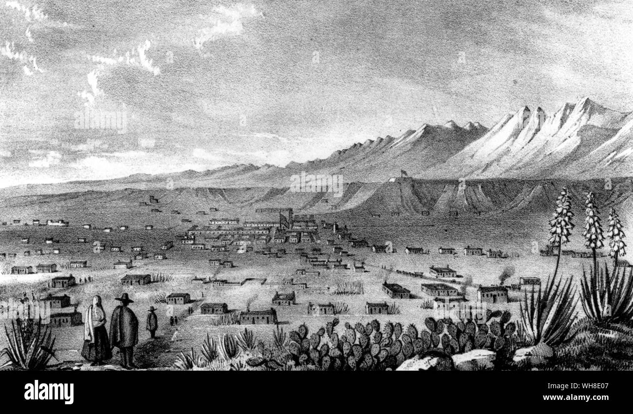 Sud America e del Messico Santa Fe nel 1846 da Abert's Journal. Tra le spedizioni di ricognizione che ha rivelato la fisica e culturale e i contorni del trans-Mississippi West, 1845 venture di . Lieutentant James W. Abert dal Nuovo Messico in Oklahoma a St Louis, Missouri, completato un importante sondaggio delle risorse della regione. Foto Stock