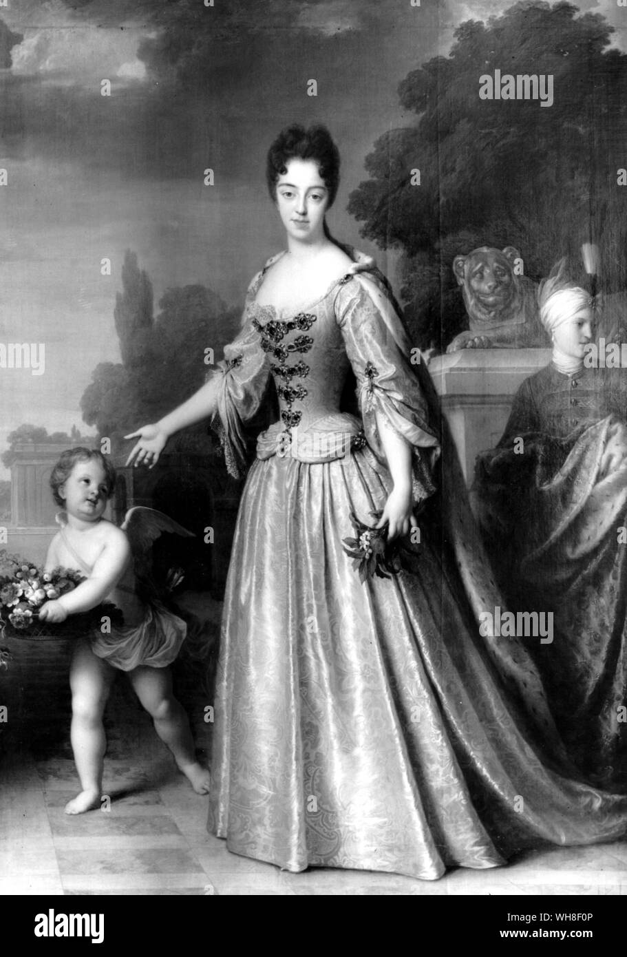 La Duchesse de Bourgogne (Duchessa di Borgogna) da Jean Baptiste Santerre 1709, francese epoca Barocca pittore (1651-1717). Dal Re Sole da Nancy Mitford, pagina 210. . Foto Stock