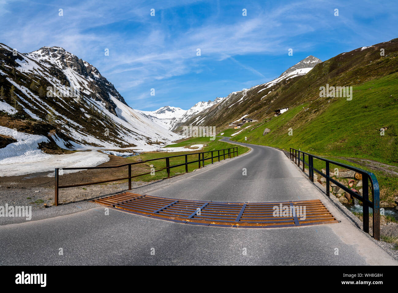 Strada di Rettenbach glacier, Soelden, Oetztal in Tirolo, Austria Foto Stock