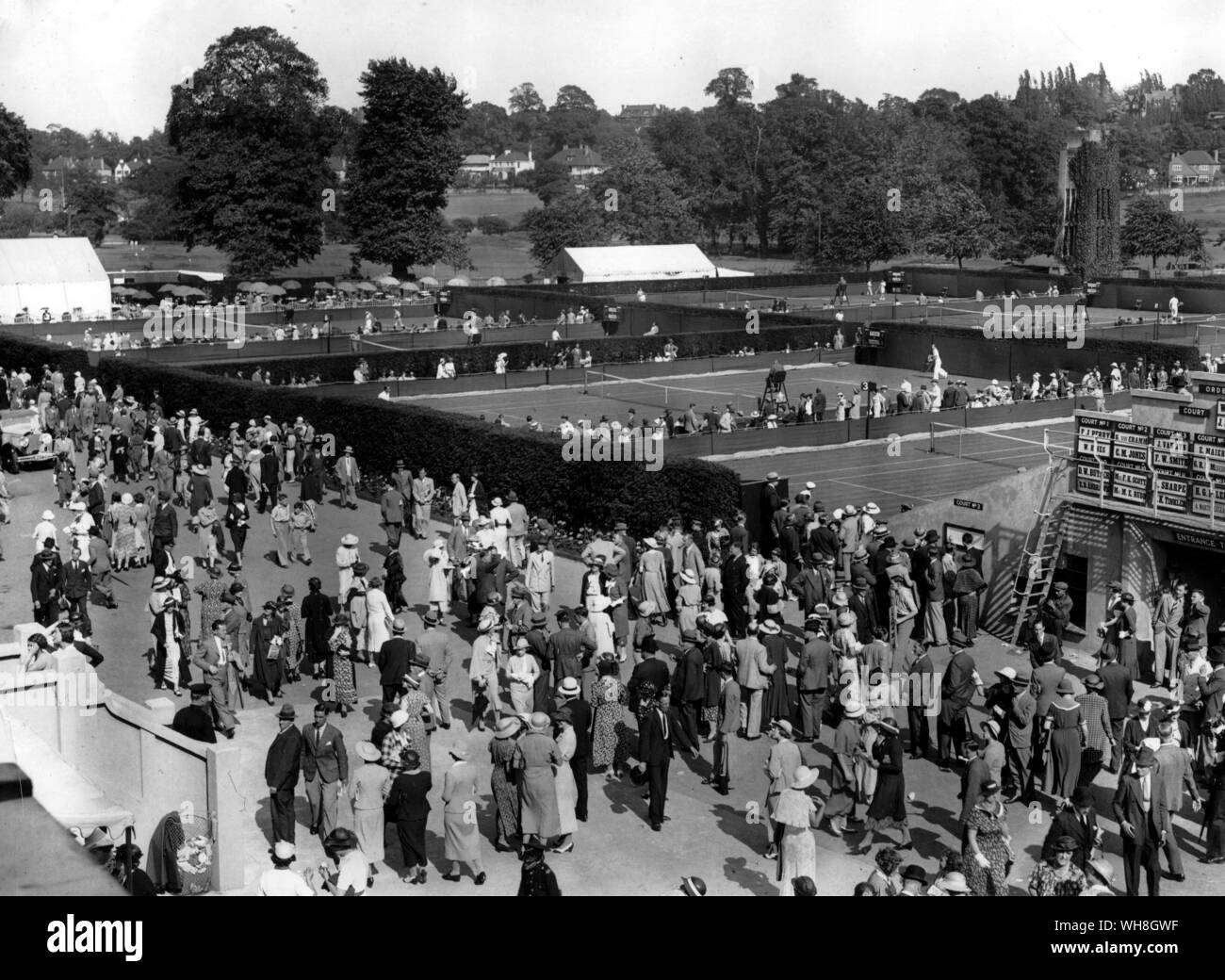 Il torneo di Wimbledon nel 1935. L'Enciclopedia del Tennis pagina 180. Foto Stock