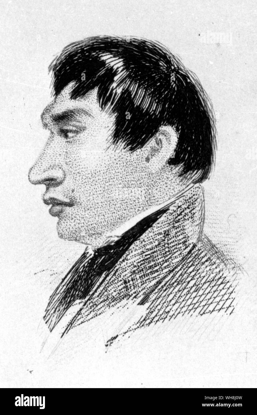 York Minster: 'la sua disposizione era riservato, taciturno, imbronciato e, quando è eccitato, violentemente passionale" (citazione). Disegnato da Robert FitzRoy nel 1833. Da Darwin e la Beagle da Alan Moorhead, pagina 49. Foto Stock