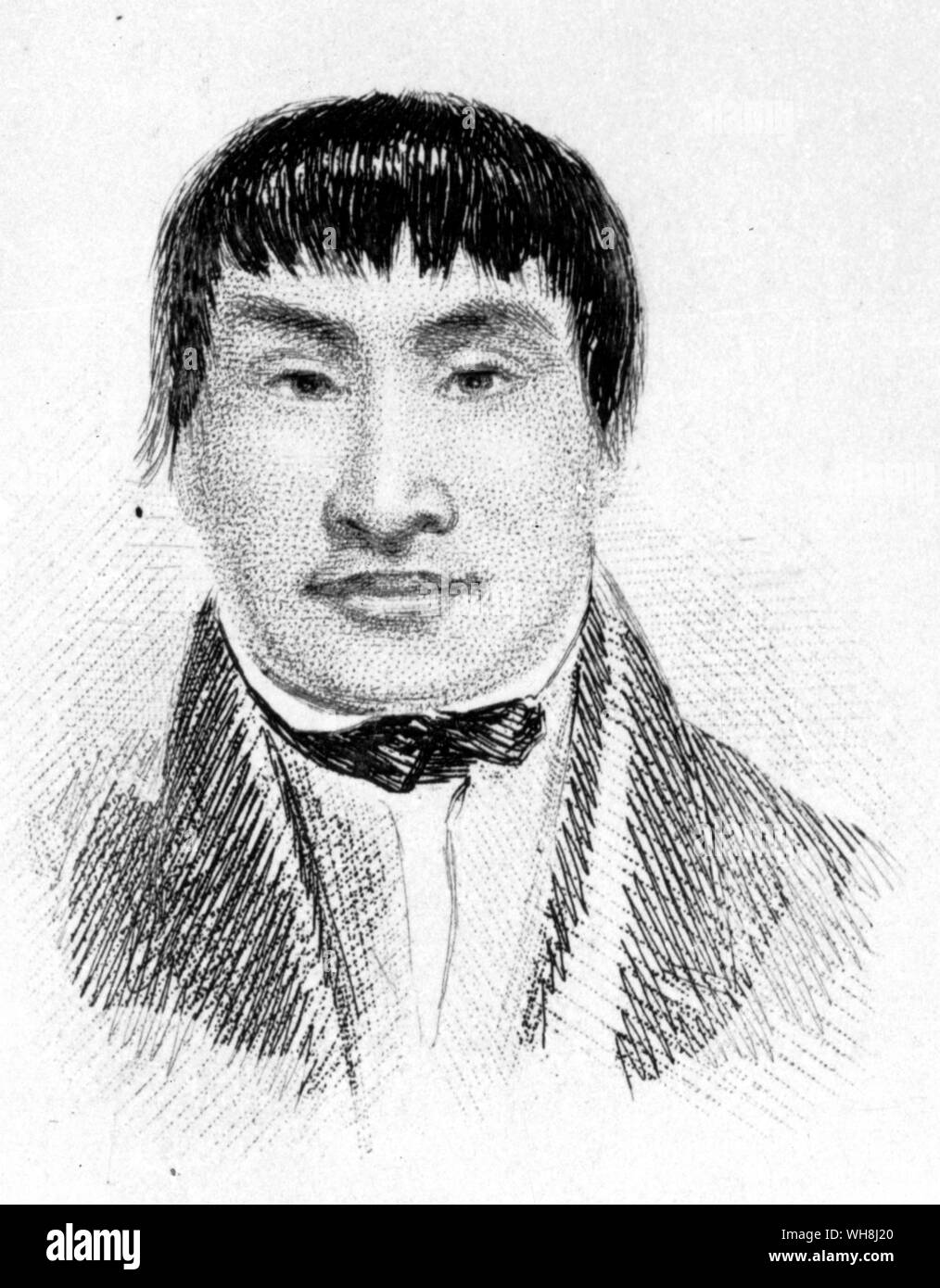 York Minster: 'la sua disposizione era riservato, taciturno, imbronciato e, quando è eccitato, violentemente passionale" (citazione). Disegnato da Robert FitzRoy nel 1833. Darwin e la Beagle da Alan Moorhead, pagina 49. Foto Stock