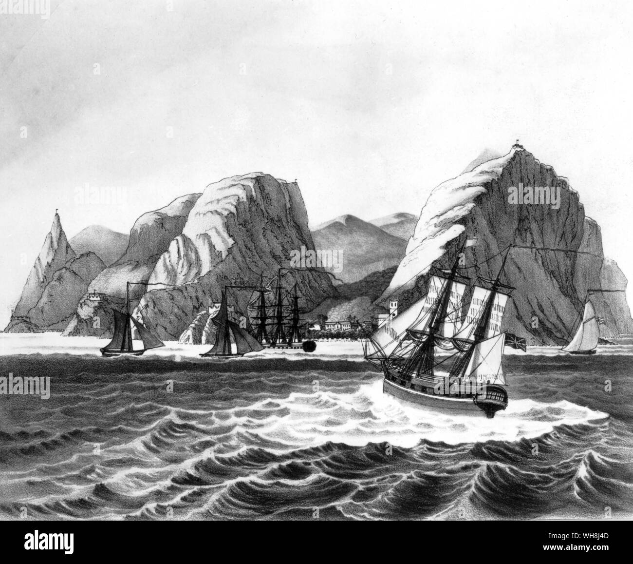 St Helena. "È un po 'curioso mondo in sé. la parte abitabile è circondato da una vasta fascia di nere rocce desolata, come se la barriera largo dell'oceano non era sufficiente per proteggere il prezioso posto." (citazione) Darwin e la Beagle da Alan Moorhead, pagina 165. Foto Stock