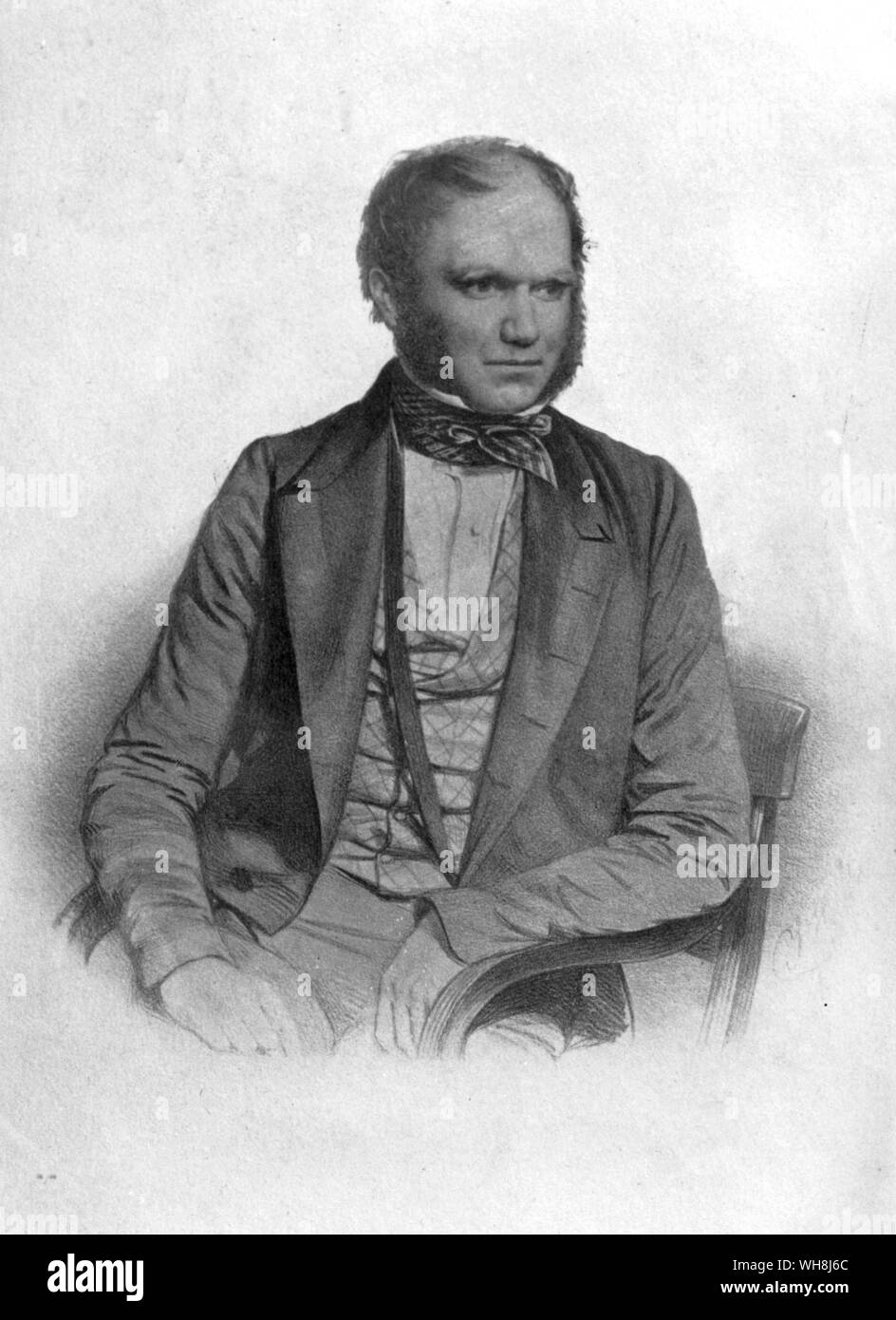 Charles Dawin come un uomo giovane. Dopo il loro colloquio, FitzRoy ha scritto alla Admiralty idrografo: "Mi piace ciò che vedo molto di lui e io ora richiesta che si applicherà per lui ad accompagnarmi come naturalista." da Darwin e la Beagle da Alan Moorhead, pagina 21. Foto Stock