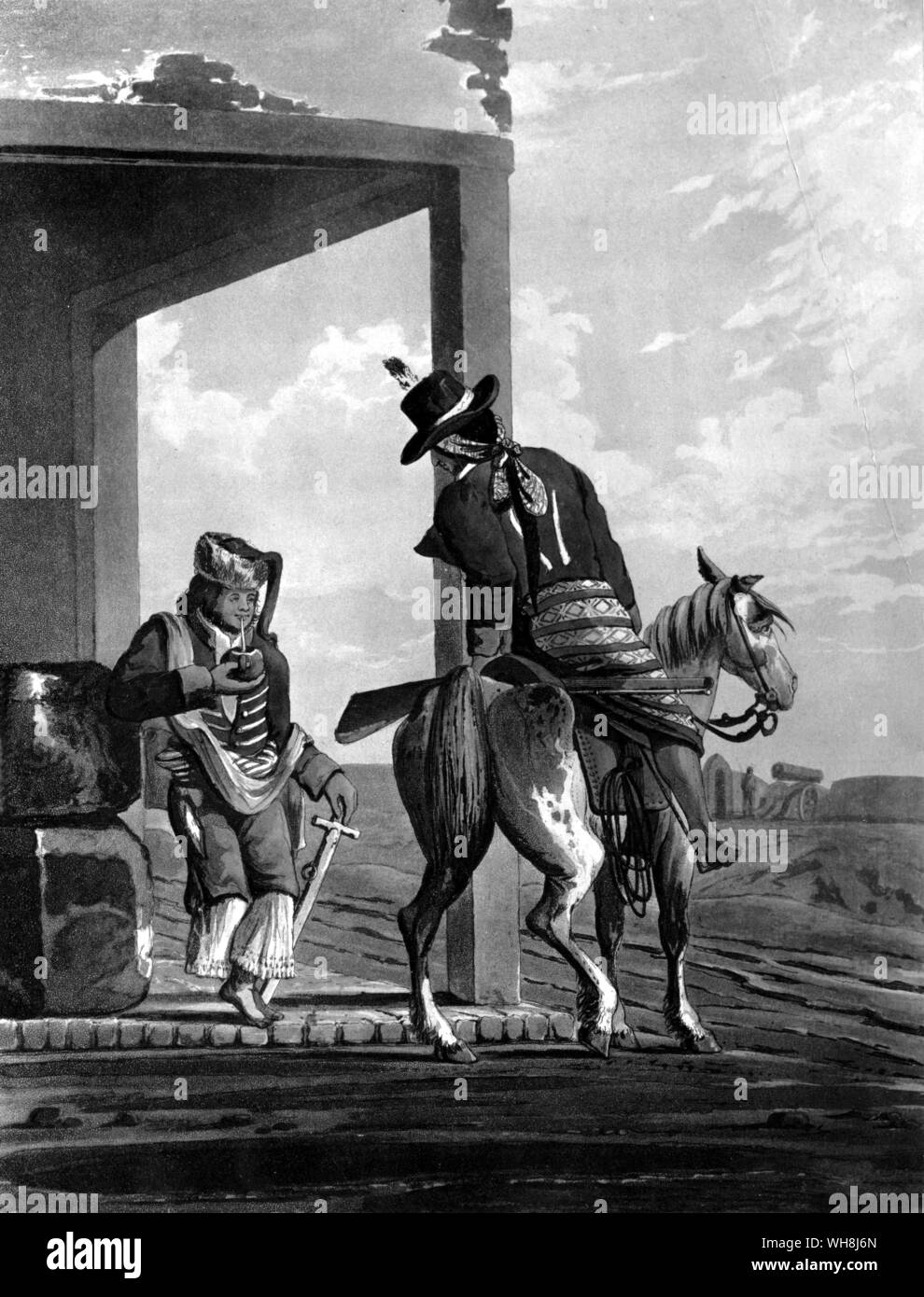 Soldati della sponda est del Plata. Darwin detta del generale Rosas il proprio soldato: "Devo pensare che un tale scellerato, banditti-come esercito, non è mai stato prima del raccolto insieme." Foto Stock