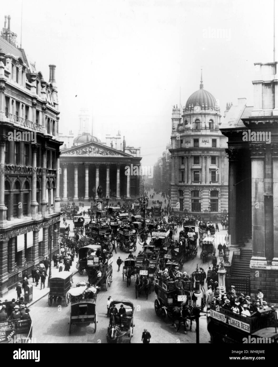 Royal Exchange Street scene Foto Stock