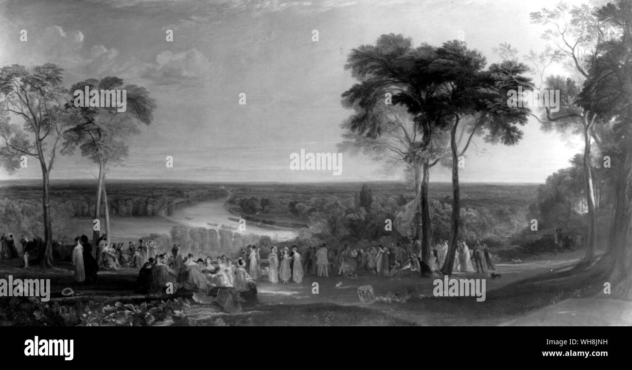 La vista di Richmond Hill su il Principe Reggente il compleanno 1851 Foto Stock