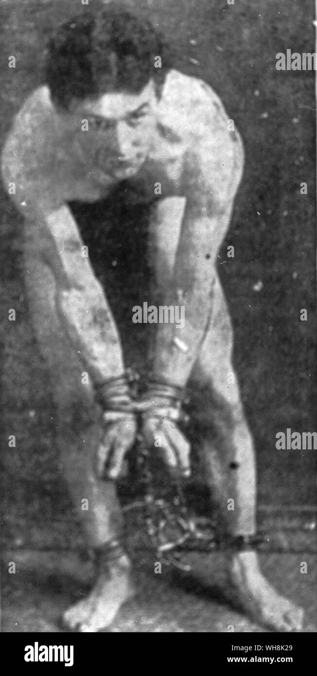Harry Houdini nome fase di Erich Weiss (1874-1926) Noi escapologist prestigiatore e Foto Stock