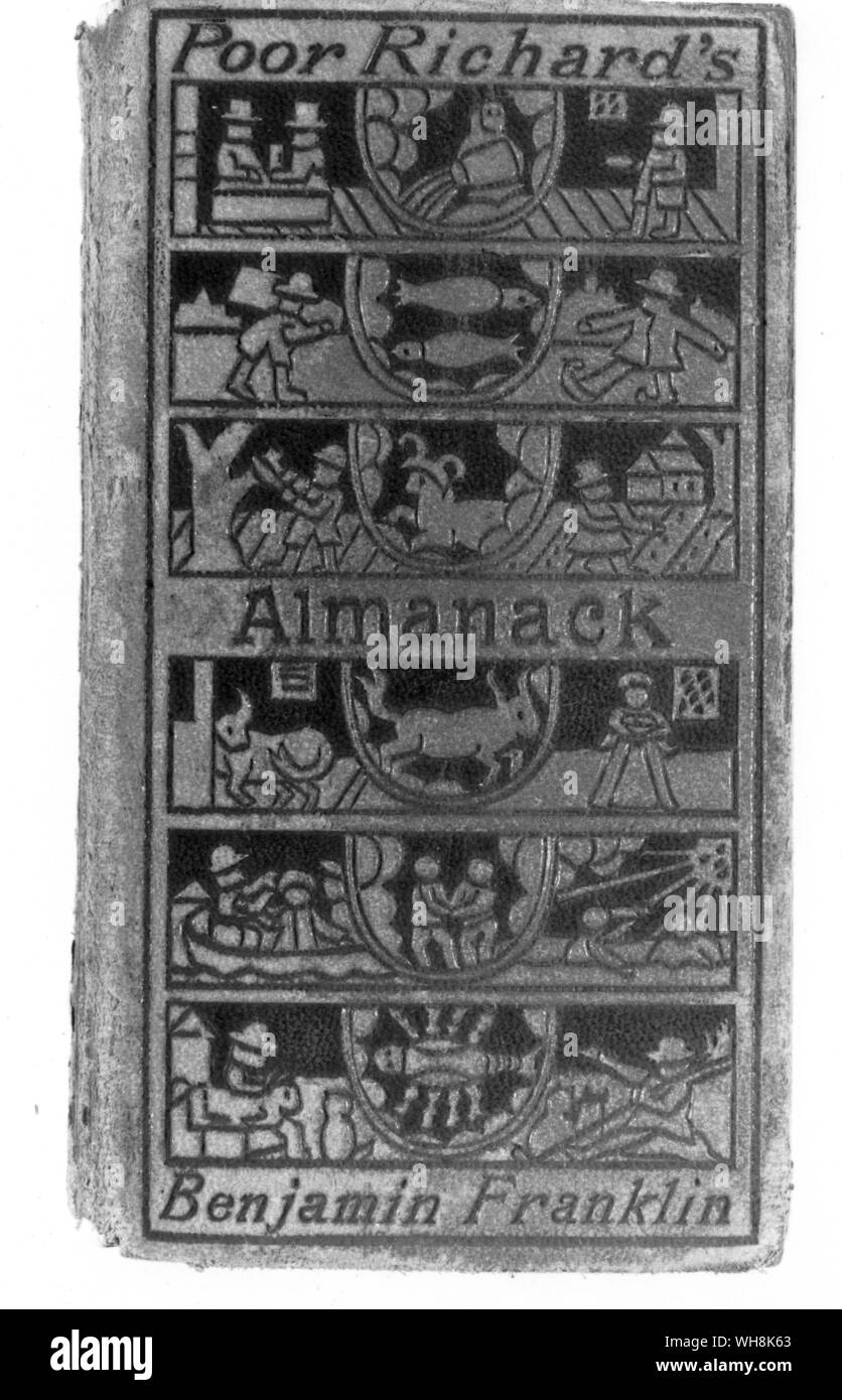 Benjamin Franklin poveri Richard's Almanack 1733-58 Foto Stock