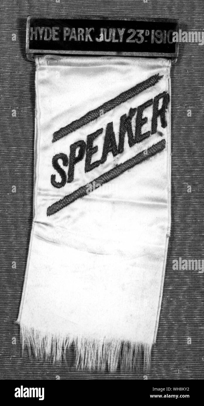 Onorevole Michael Foot Speaker Hyde Park 23 luglio 1910 sciarpa Foto Stock