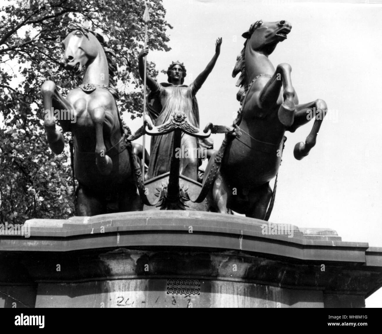 La statua della regina Boadicea su Westminister Bridge di Londra . Foto Stock