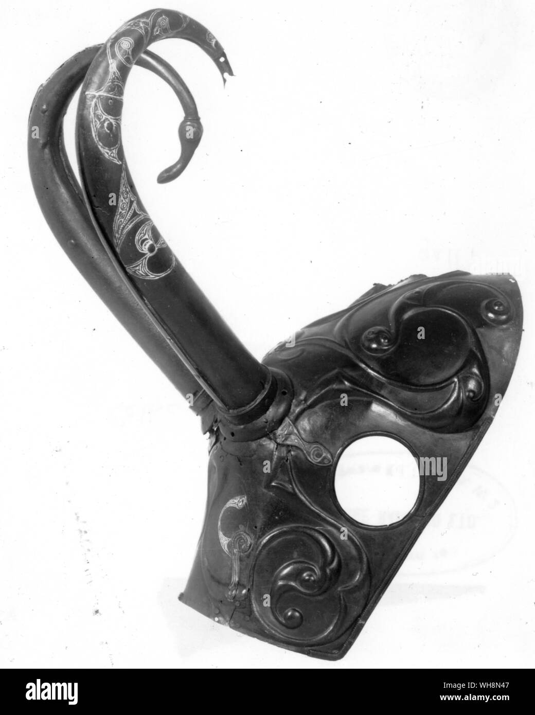 Celtic maschera cavallo in bronzo 200 BC simile a chamfrein medievale di cavallo corazza Foto Stock