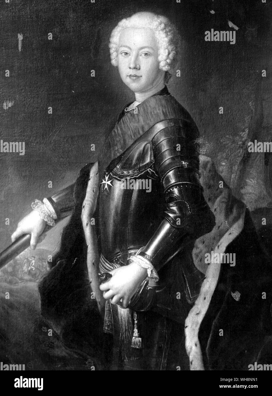 Wilhelmine il marito, il Margravio di Bayreuth. dipinto da un artista sconosciuto Foto Stock