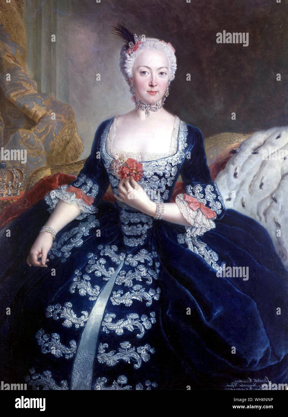 Elizabeth Christine, regina di Prussia. copia di un dipinto di Antoine Pesne Foto Stock
