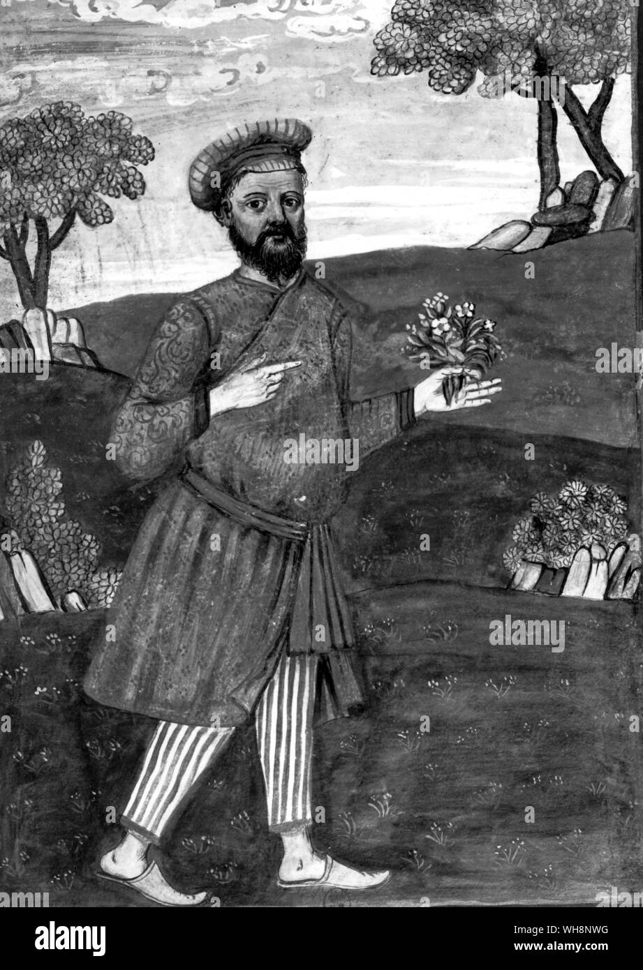 Un ritratto di Manucci dipinta per lui in India, c.1700 Foto Stock