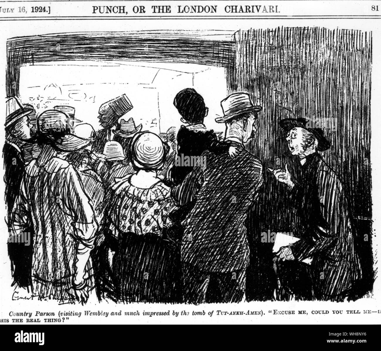 Cartoon dal punzone 16 luglio 1924 Tomba di Tutankhmen Foto Stock
