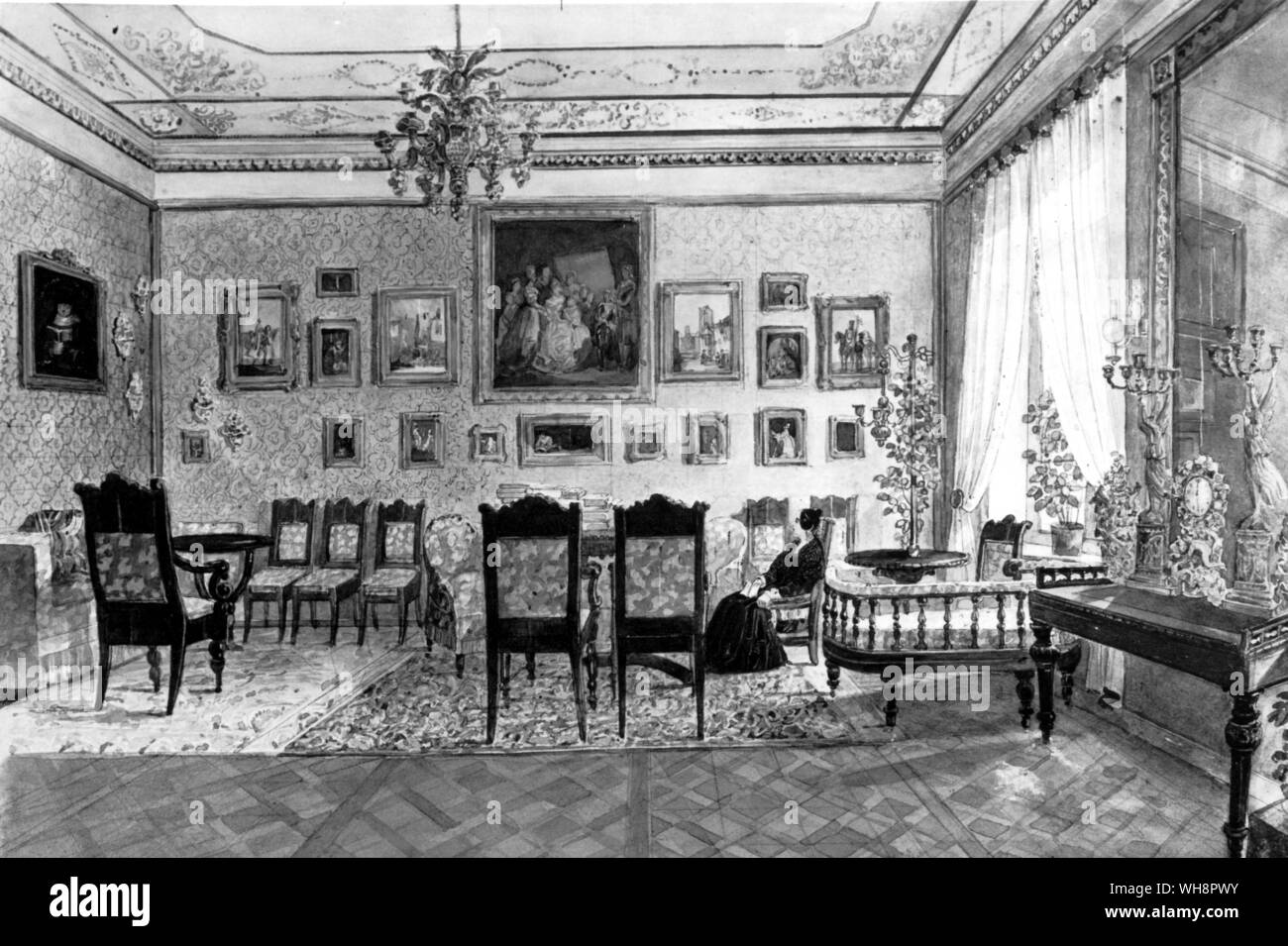 Mme Hanska's salon a San Pietroburgo Foto Stock
