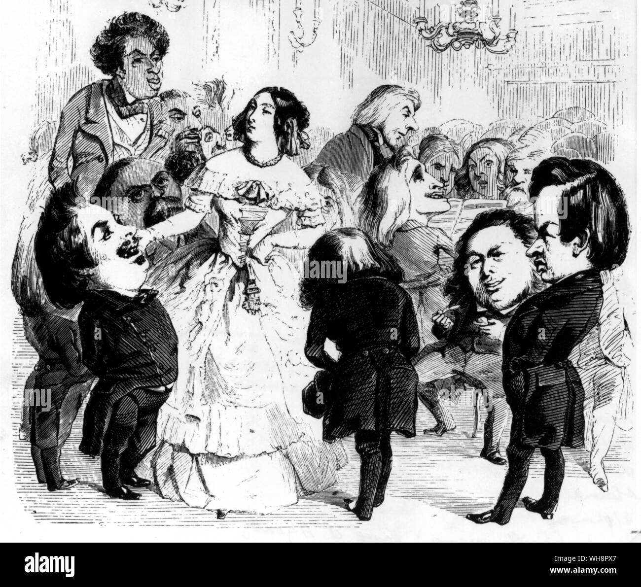Delphine è la regina della conversazione. lei era frizzante e sublime e incantevole, così scriveva Balzac dopo una festa nel suo salone che comprendeva Alexander Dumas, F. Soulie, Alphonse Karr, G. Planche, Liszt (al pianoforte), Marie d'Agoult, Jules Janin e Victor Hugo. Foto Stock