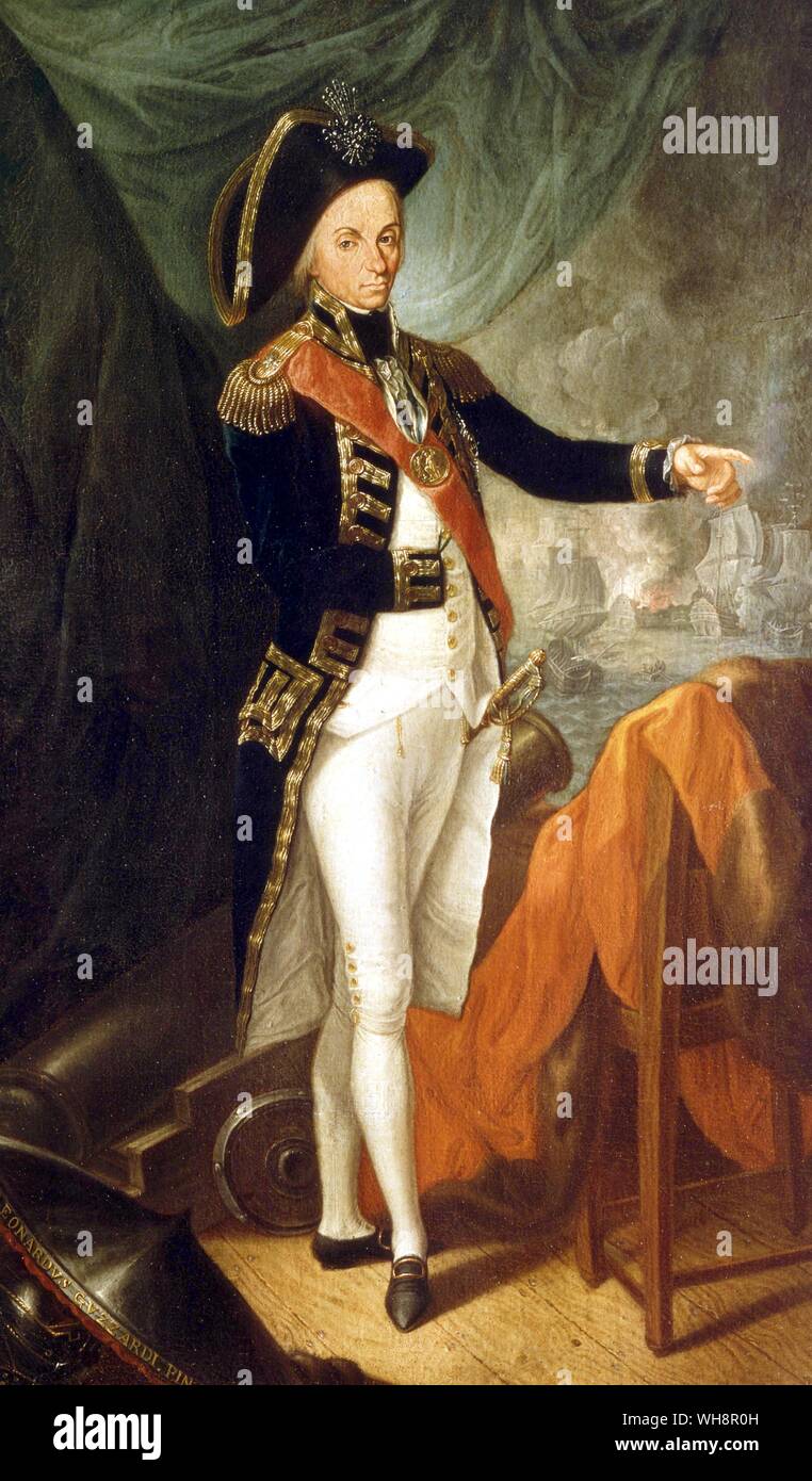 Horatio Nelson - dipinto di G. L. Guzzardi Foto Stock
