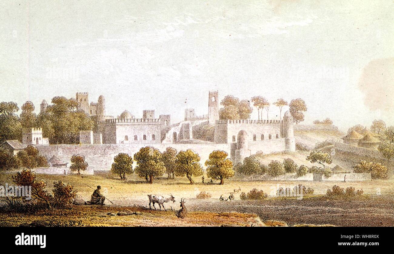 Il palazzo reale a Gondar. Da Heuglin's Reisen in Nord-Ost Afrika Foto Stock